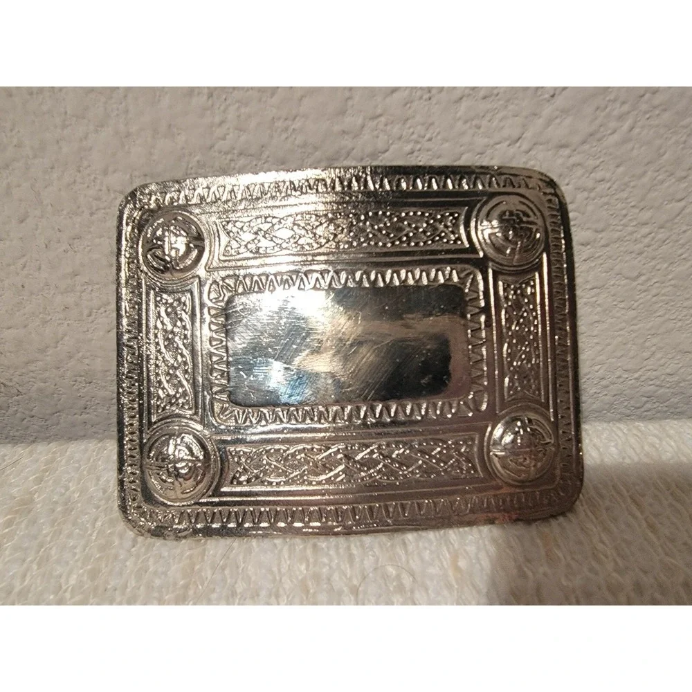 Kilt Belt Buckle Thistle 4 Dome Mirror‎ Design/Celtic design kilt belt Buckle